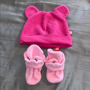 Zutano Fleece Hat and Booties Set